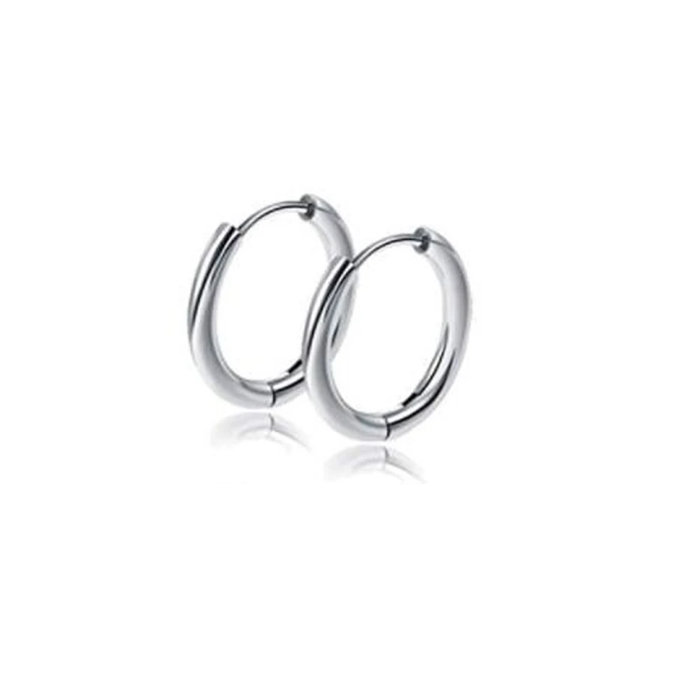 silver 2pcs 1-6 пар серьги из нержавеющей стали для мужчин Поддельные Вилки туннели шпилька для уха спираль бар для женщин мужчин серьги-кольца - Окраска металла: silver 2pcs