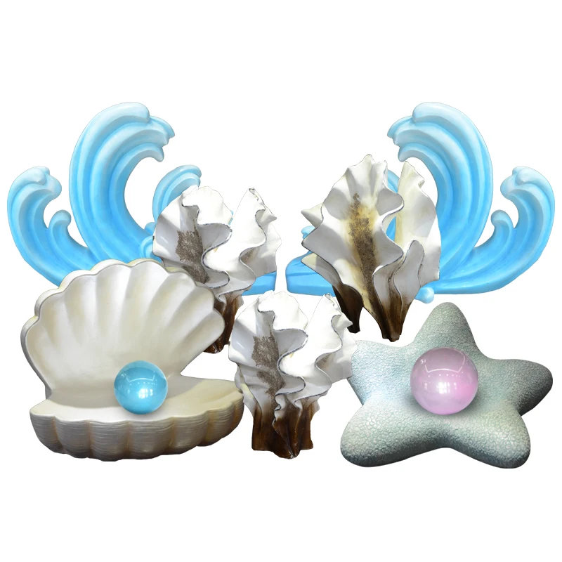 

Fiberglass Ocean Theme Decorations Shopping Window Wedding Decoration Photography Props Simulation Shell Starfish Sculpture