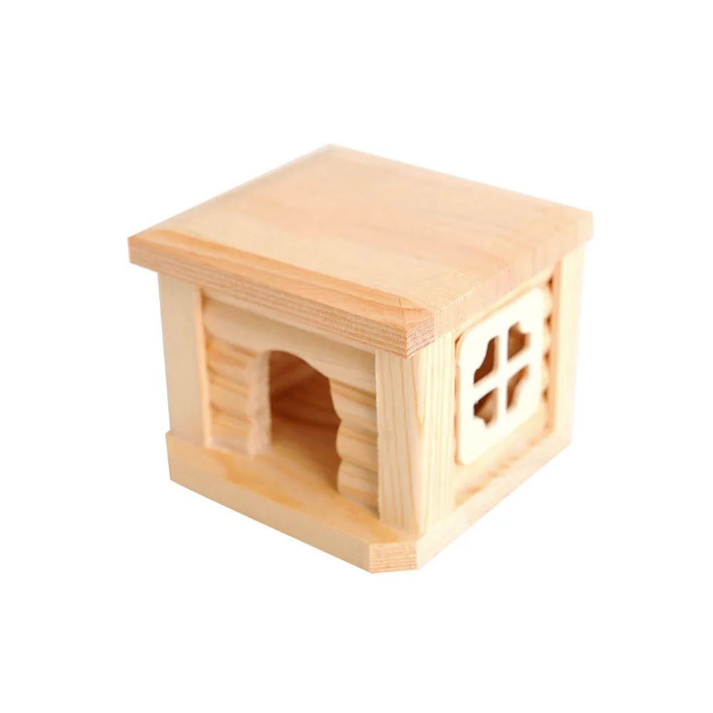 Домик для мыши жевательная игрушка экологически чистый плоский хомяк деревянная