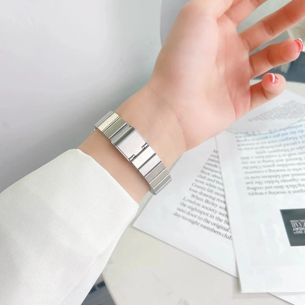Ремешок из нержавеющей стали для Apple Watch SE тонкий браслет с металлическими