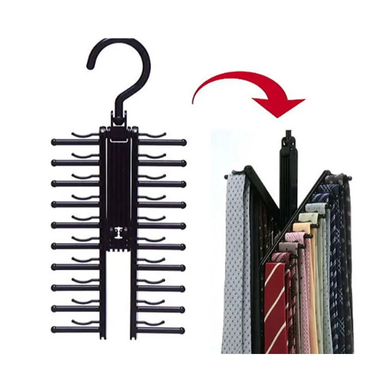 

Rotating Tie Rack Adjustable 20 Rows Of Non-Slip Cross X Belt And Tie Rack Closet Organizer Rotating Tie Hanger