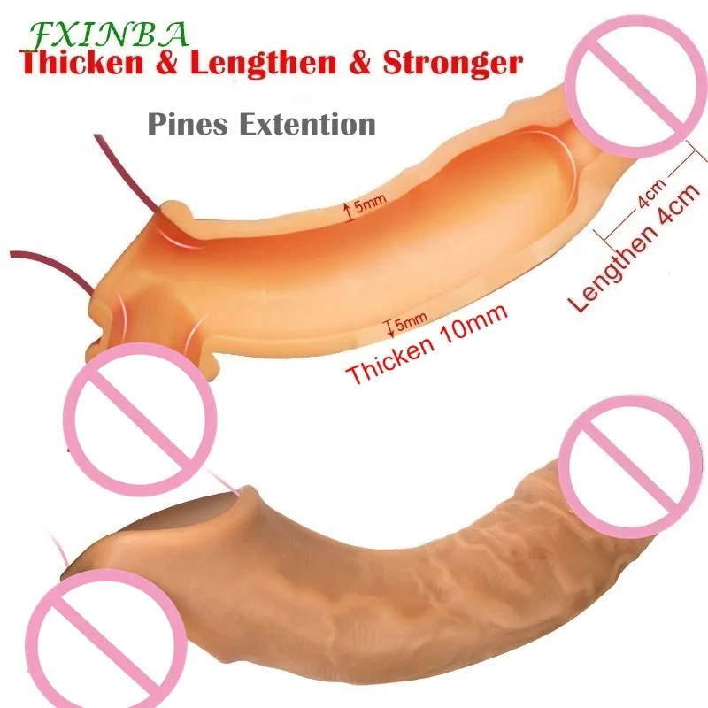 Реалистичный силиконовый удлинитель для пениса FXINBA рукав задержки эякуляции