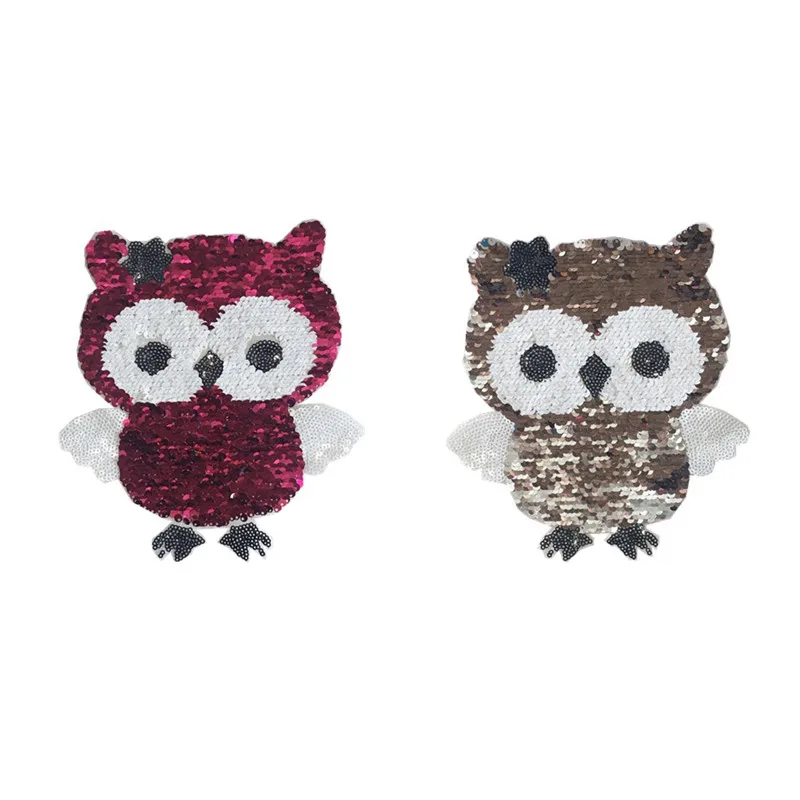 Нашивки с двусторонними пайетками в виде совы 1 шт. | Дом и сад