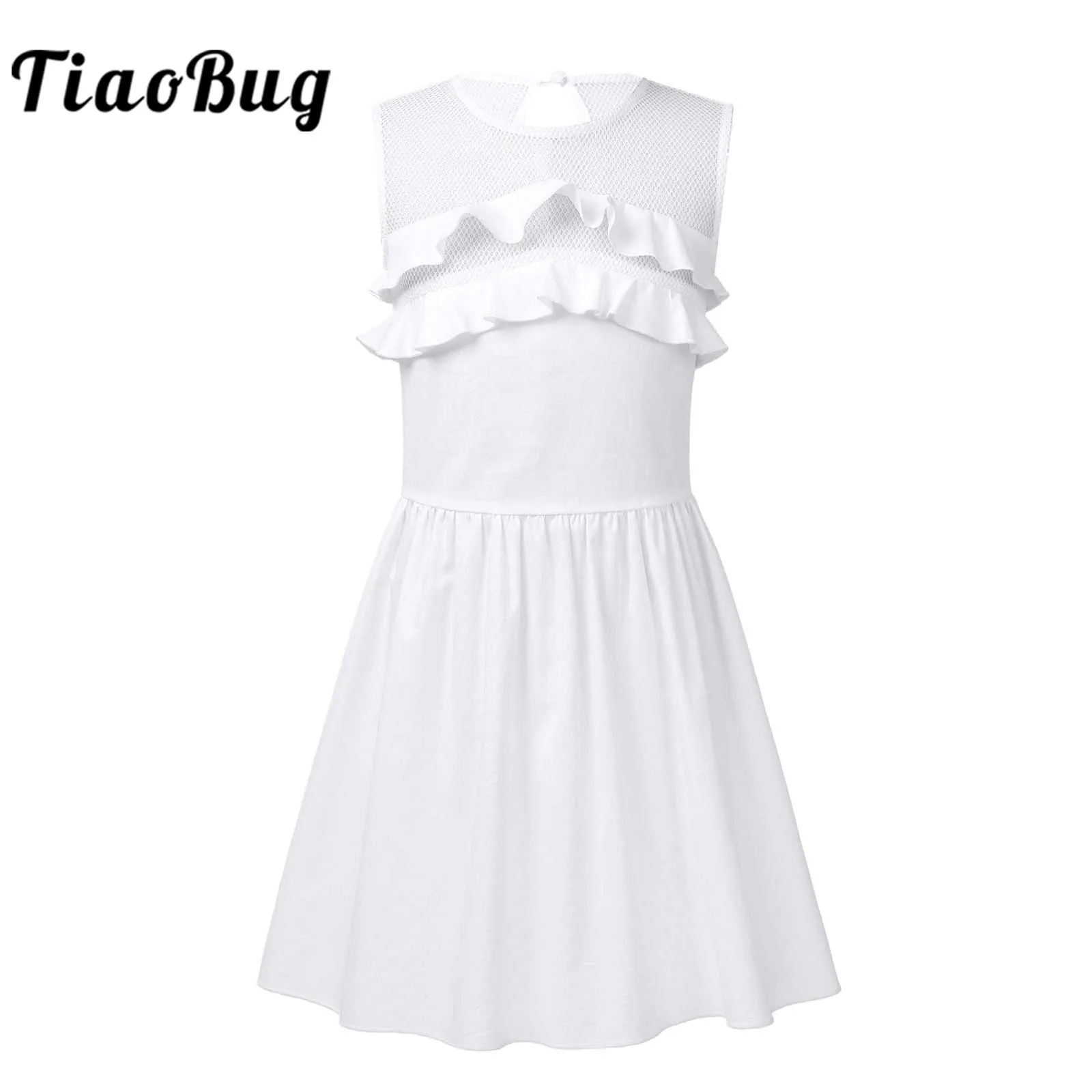 

Flower Girl Dress Girls Summer Dress Sleeveless Fishnet Ruffle Party Princess Dress Kids Dresses For Girls Petites Filles Robes