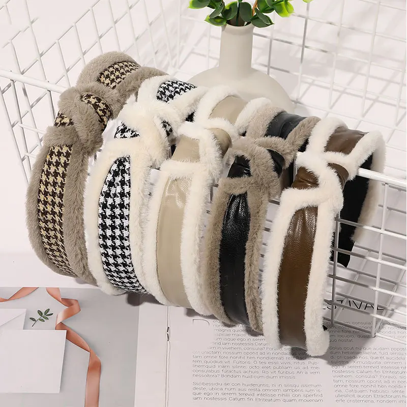 Крест узел и сердечком повязка на голову изготовленные из полиуретановой кожи