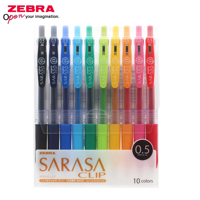 

ZEBRA 10 Pcs/lot Gel Pens 0.5mm Colored Gel Ink Pen JJ15 School Office Supplies Student Ink Ballpoint Pen Papelaria Caneta