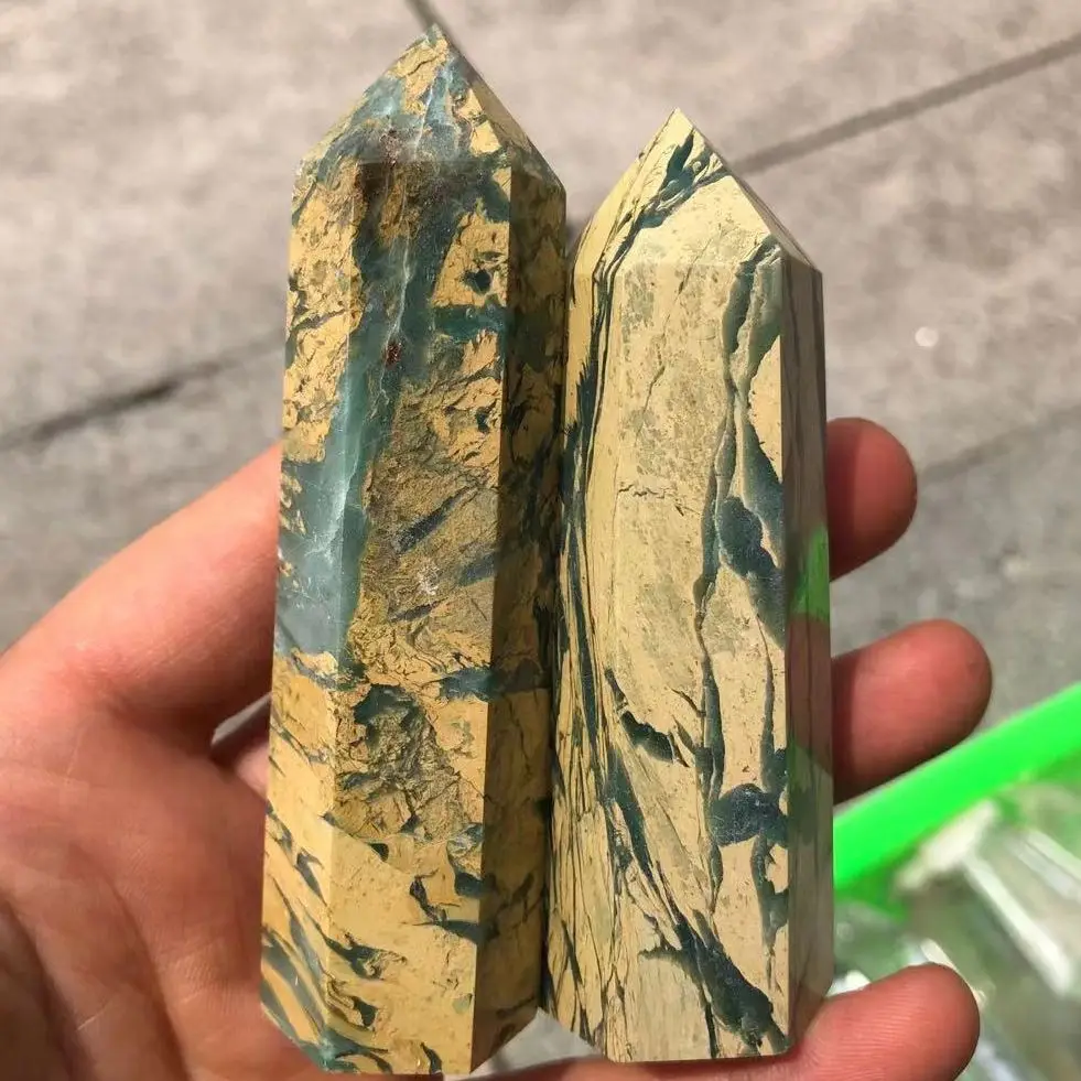 

Натуральный минерал, желтый и зеленый кристалл, волшебная палочка, энергетический исцеляющий кристалл и украшение для дома, комнаты и стола