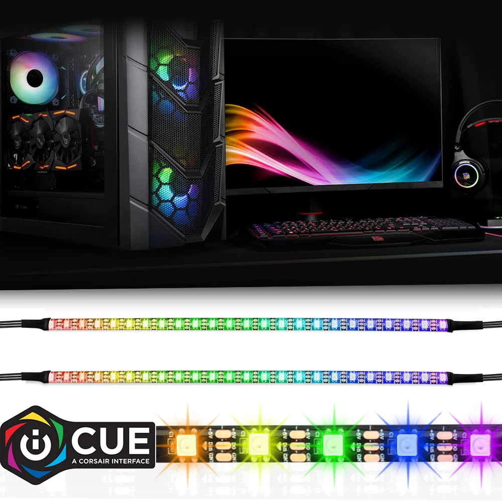 40 см Радужная RGB Светодиодная лента Адресуемая WS2812b цифровой светильник полоса