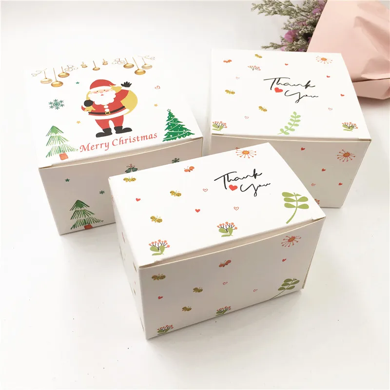 Christmas Candy Gift Packaging Paper Boxes Santa Claus Baby Shower Favor Supplies Eco Friendly Kraft Promotion | Украшения и