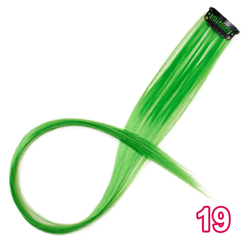 19 Doris beauty длинные прямые волосы на заколках для наращивания, 20 дюймов, синтетические двухцветные накладные волосы для женщин и девушек, цвет радуги - Цвет: 19