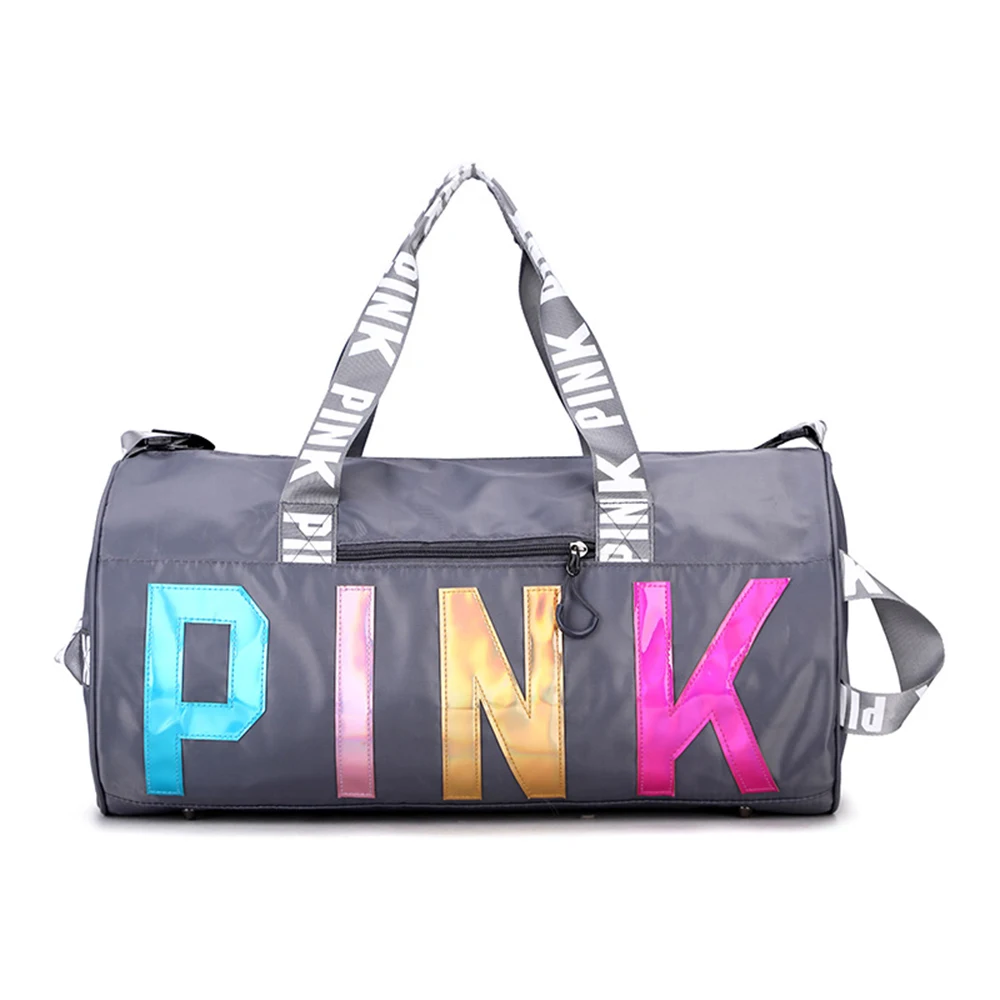 Large Pink Travel Bag Women Outdoor Sports Fitness Training Bags Nylon Waterproof Female Handbag Fashion Tote Bag