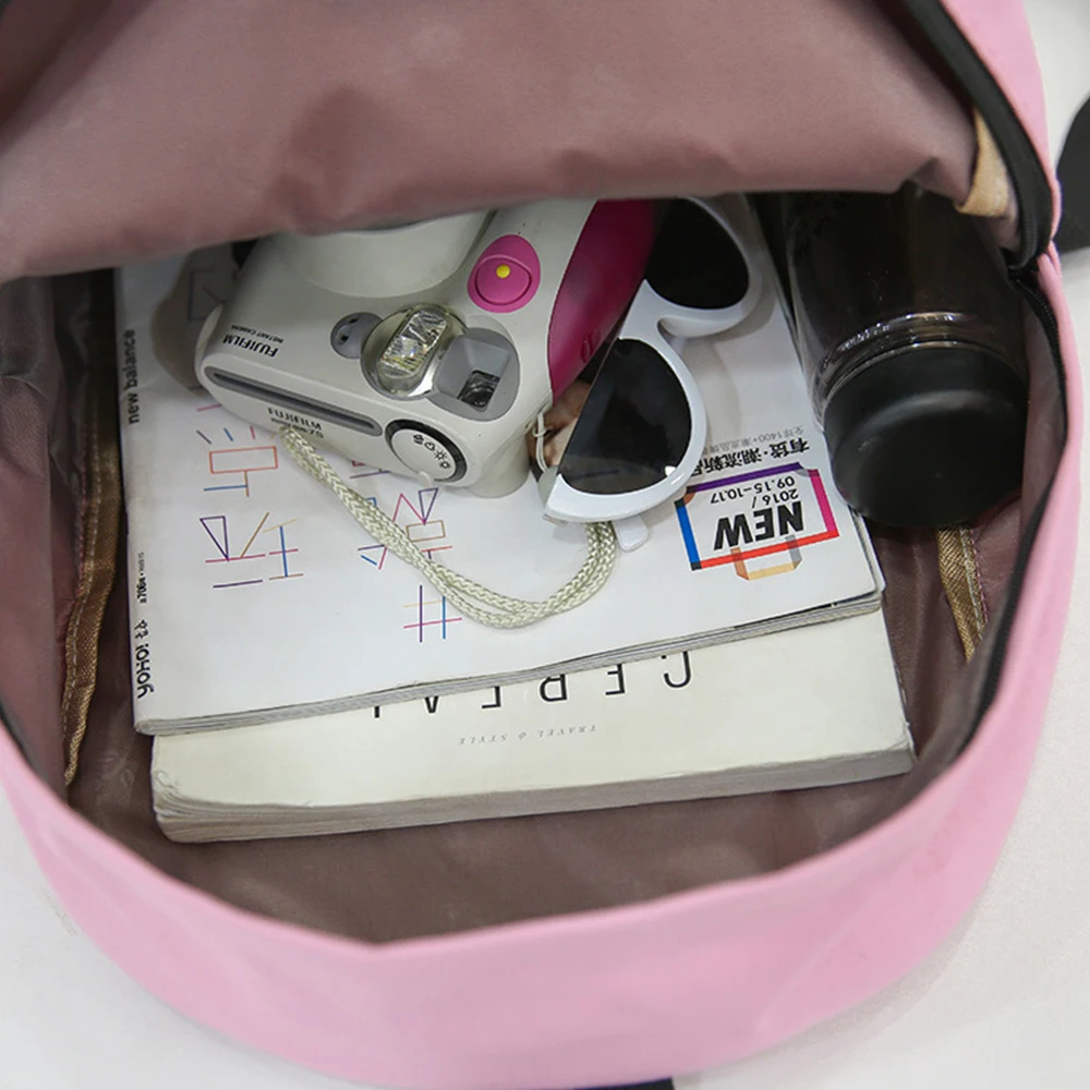 Школьный рюкзак TTOU для девочек-подростков однотонный холщовый дорожный ранец