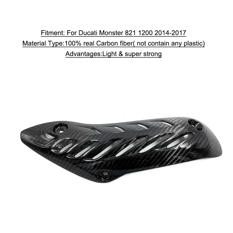 

For Ducati Monster 821 1200 14-17 Motorcycle Exhaust Muffler Carbon Fiber Protector Heat Shield Cover Guard Anti-scalding cover