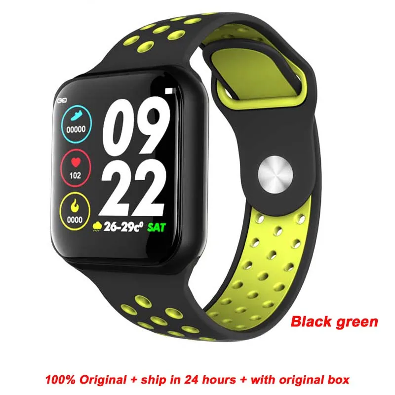 Black green Greentiger F8 Bluetooth Смарт-часы пульсометр калории фитнес-трекер будильник IP67 Водонепроницаемый умный Браслет - Цвет: Black green