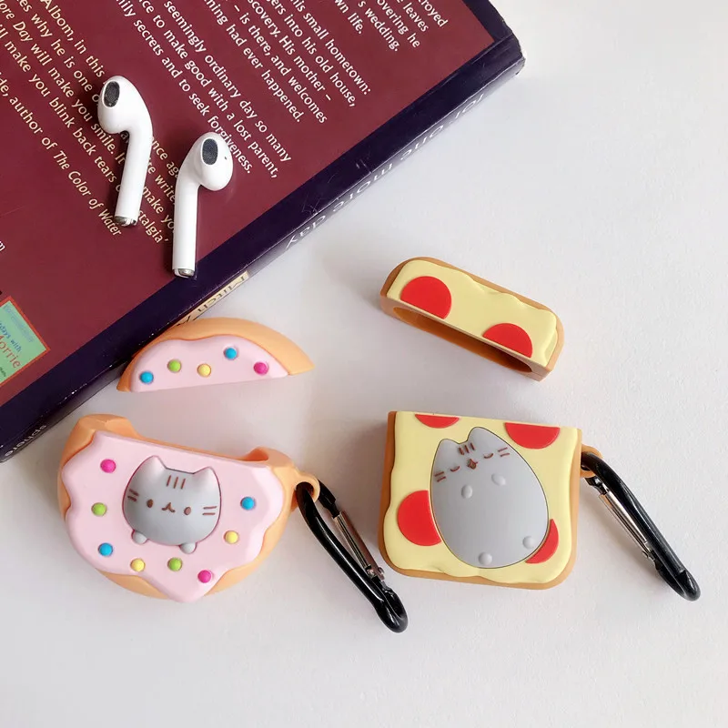 3D Lovely Japan Donuts Toast Cat Kitty Headphone Cases For Apple Airpods 1/2 Cute Silicone Protection Earphone Cover Accessories