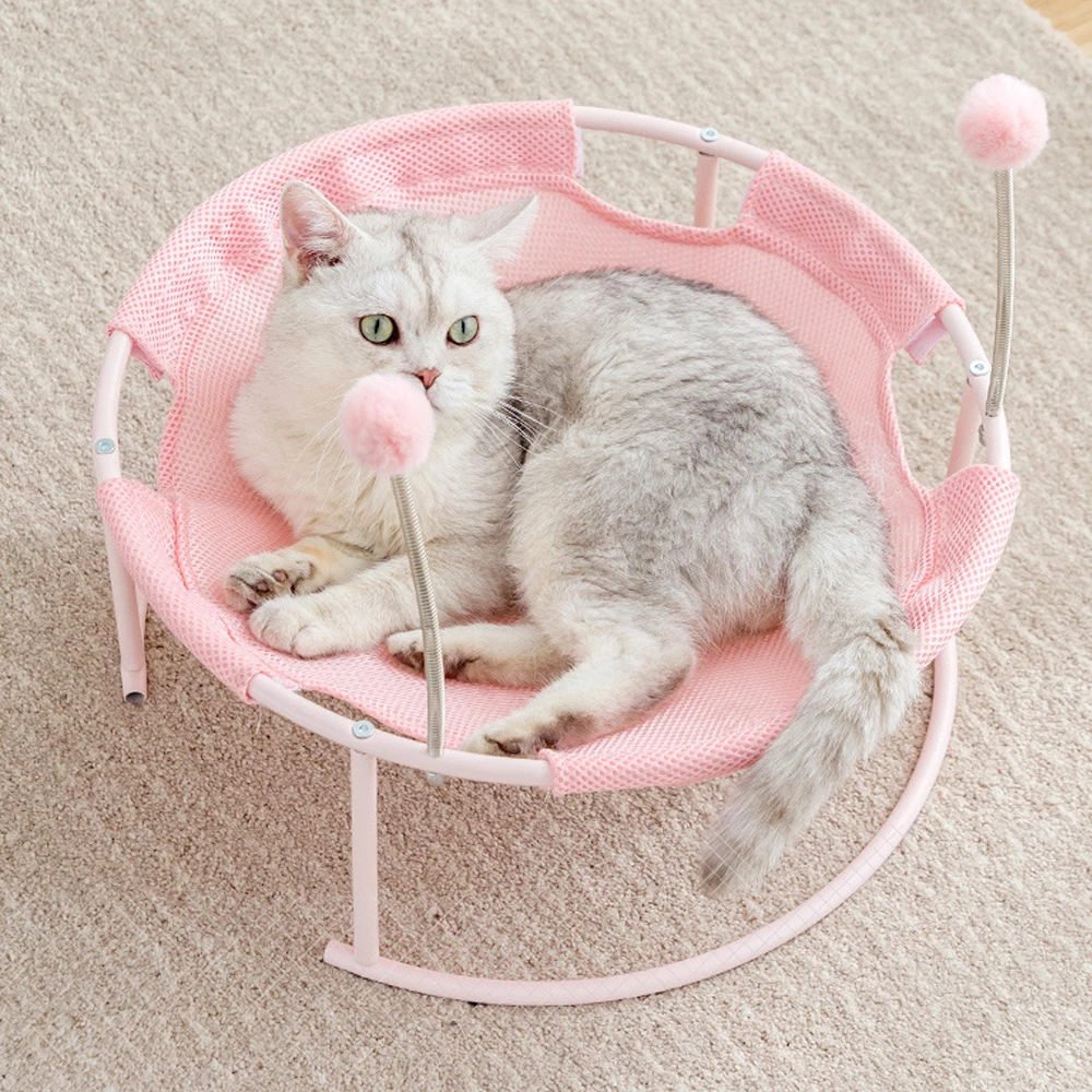 Сетчатая кошачья кровать гамак для кошек дышащая котят с висящими пружинными