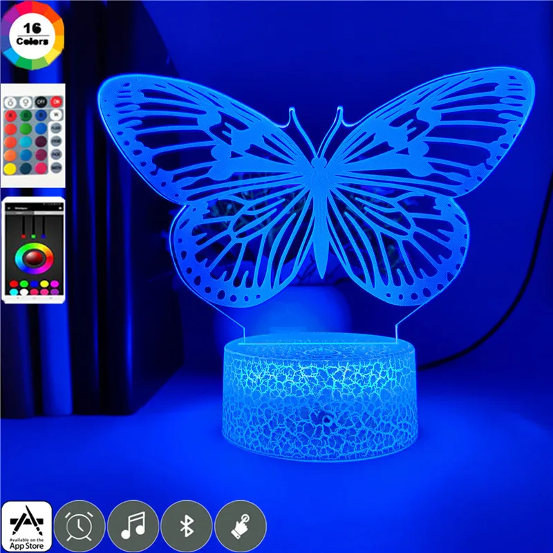 Красивый Ночной светильник с изображением животных бабочек для маленьких детей