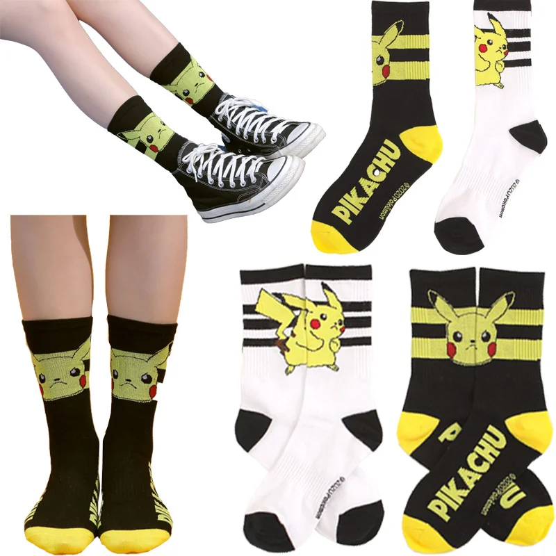 

Pokemon Pikachu Middle Tube Socks Style Anime Socks Thin Bulbasaur Charmander Squirtle Cartoon Sock Casual Boys and Girls Socks