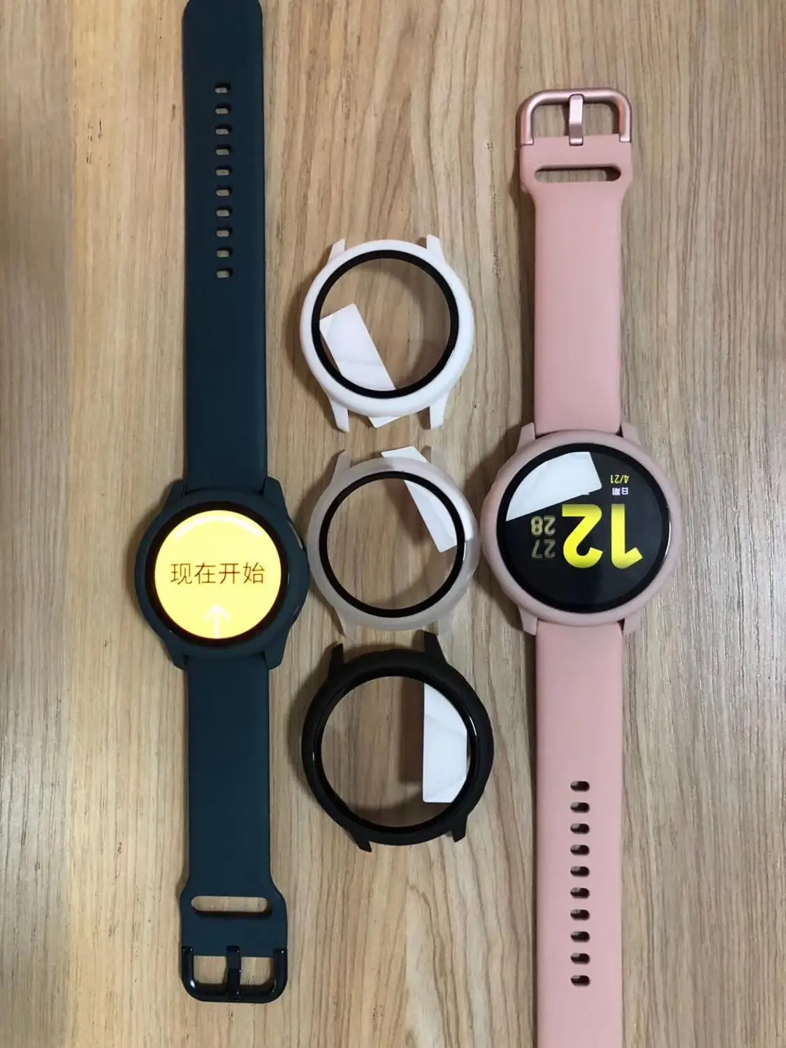 Чехол-бампер для часов Samsung Galaxy watch active2 44 40 мм полное покрытие закаленное стекло