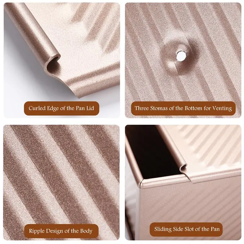 

Non-Stick Bread Loaf Meatloaf Pan With Lid Iron Toast Mold Kitchen Bakeware For Bread Loaf Pate Toast Cakes
