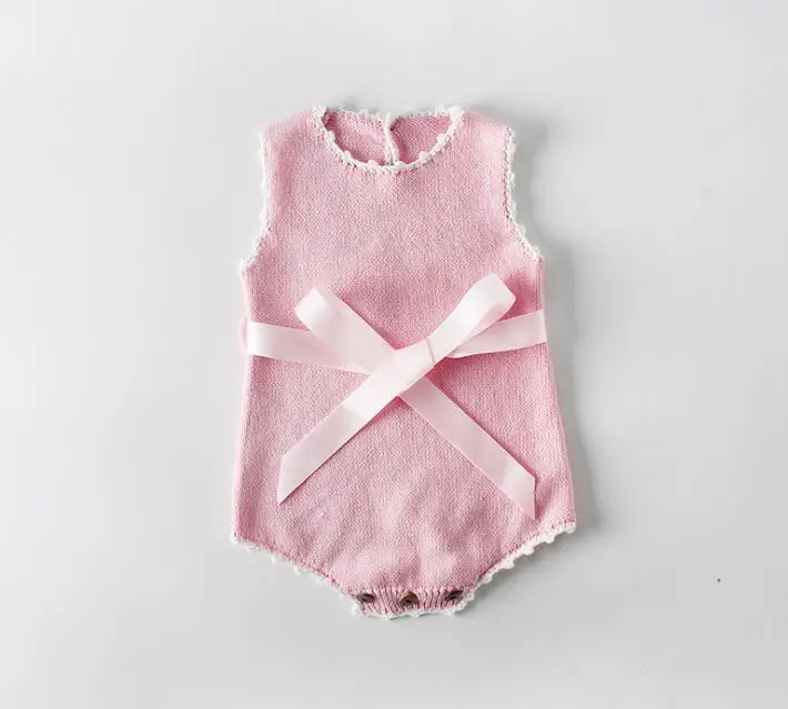 pink Детские Боди; Новинка; осенняя одежда для маленьких мальчиков; свитер ручной работы; боди для маленьких девочек; вязаные комбинезоны; одежда для маленьких девочек - Цвет: pink