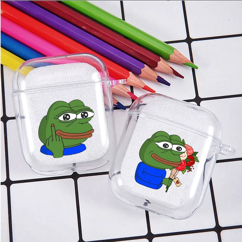 

Fashionable Cute cartoon sad frog Soft silicone TPU Case For AirPods Pro 1 2 3 Silicone Wireless Bluetooth Earphone Box Cover