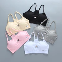 bra with chest pad training girls cotton puberty kids lingerie sport tops breathable underwear yoga gym double deck bras 15 25y