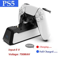 ps5 dual usb handle fast 5v 720mah charging dock station stand charger for play station 5 ps5 game controller joypad joystick