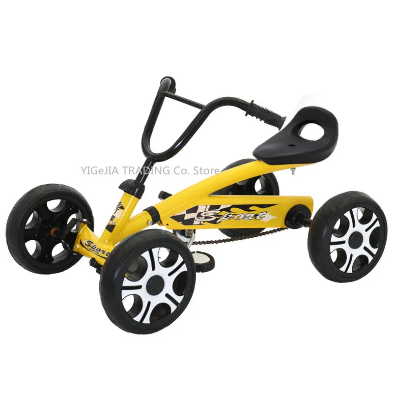 Kids Pedal Go-Karts with EVA Wheels, Adjustable Seat, 4 Wheeled Go Kart For Younger Children