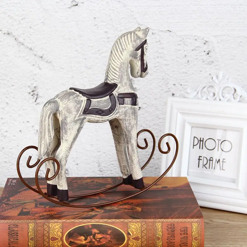 Modern Europe Style Trojan Horse Statue Wedding Decor Wood Retro Home Decoration Accessories Rocking Ornament Gifts | Дом и сад