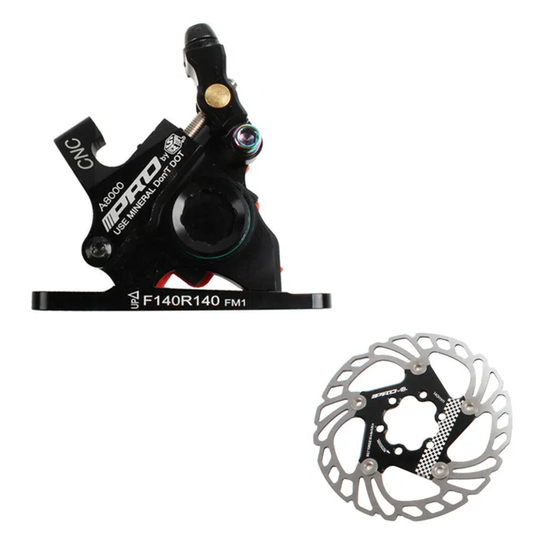 front and Disc Black IIIPRO двусторонние механические Кабельные дисковые тормоза плоские дорожные зажимы двусторонние тормоза с дисками 140 мм абсолютно - Цвет: front and Disc Black