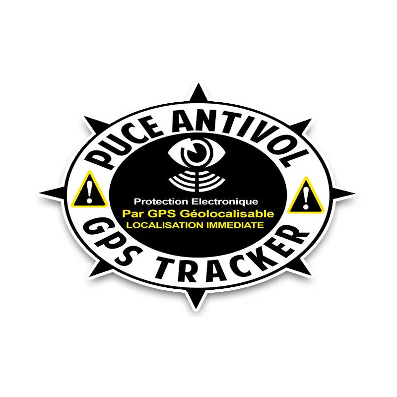 

New Warning Puce Antivol GPS Car Sticker Vinyl Car Window Car Decals Waterproof PVC 13cm*9cm