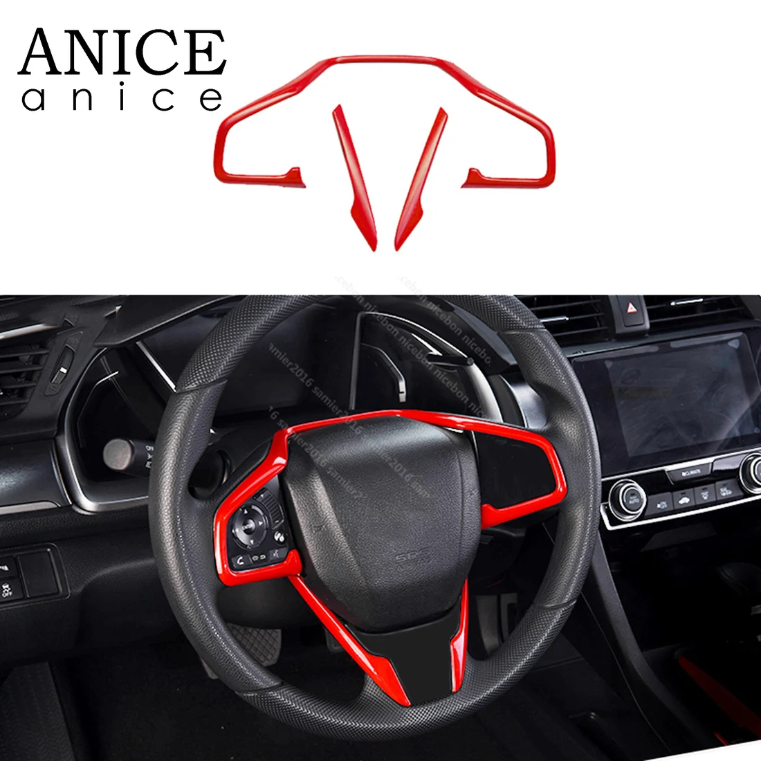 Чехол для руля из углеродного волокна Honda Civic 2016 2019|Наклейки салона авто| |