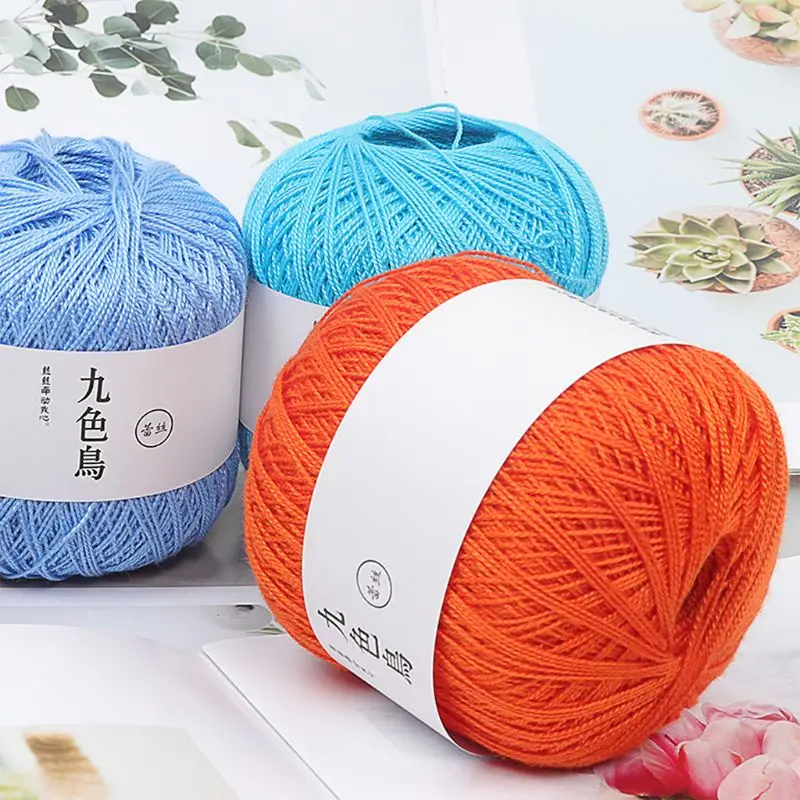 Шелковая хлопчатобумажная молочная пряжа для вязания крючком детская теплая