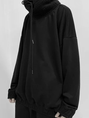 New Men's loose straight shoulder, fall and winter fashion, new Turtleneck Hoodie