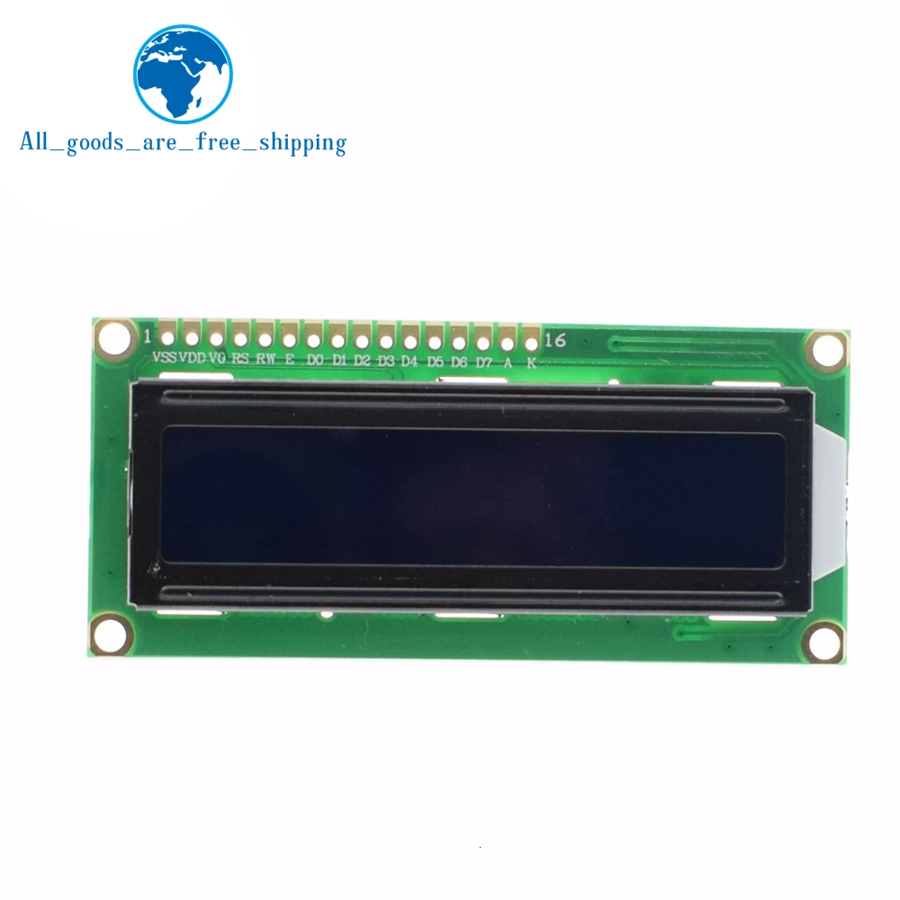 TZT lcd 1602 1602 Модуль синий зеленый экран 16x2 символ ЖК-дисплей модуль HD44780 контроллер синий черный свет