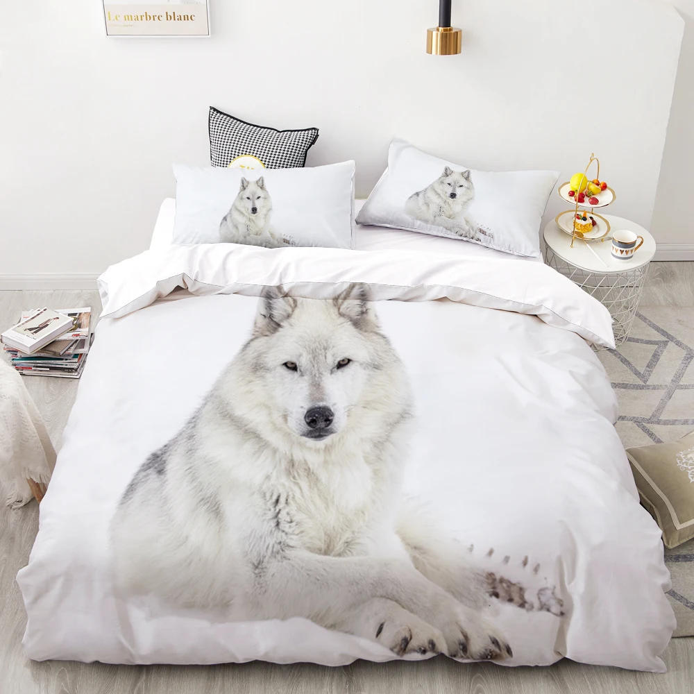 

3D Print Bedding Set Custom,Duvet Cover Set King/Europe/USA,Comforter/Quilt/Blanket Cover Set,Animal Skull Wolf Bedclothes