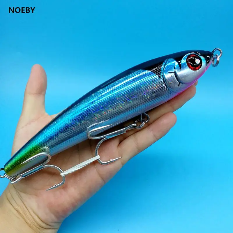 NOEBY 1 шт./лот большая приманка для рыбалки карандаш 145 г/98 г/70 г 8 цветов 3D Глаза лодка тролли оседающая на дно приманка hardlure - Цвет: 9062 145g 124