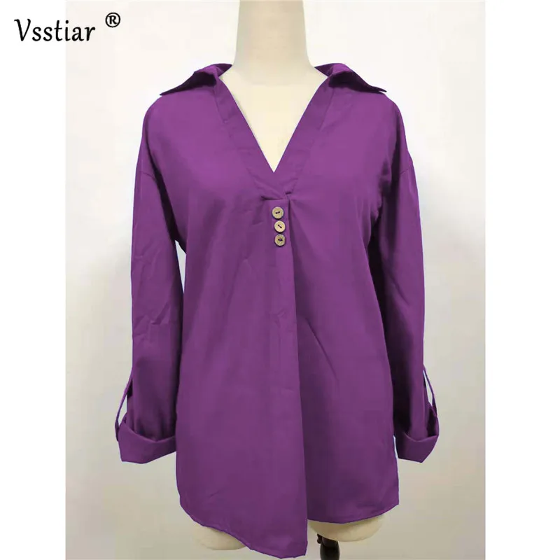 

Autumn Long Sleeve Women Blouse Sexy V Neck Casual Loose Office Ladies Shirts Solid Oversized Button Winter Blouses Street