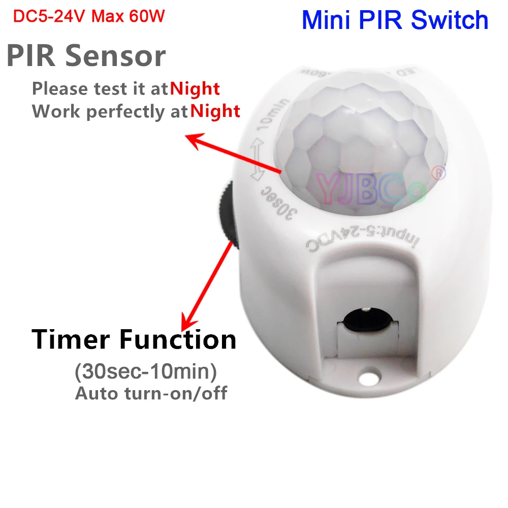 DC 5V 12V 24V Body Infrared PIR Switch Motion Sensor Human Motion Sensor Detector LED Strip Light Lamp Switch Automatic images - 6