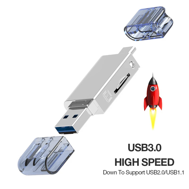 Кардридер 2 в 1 Type C с USB 3 0 на Micro SD/NM для мобильных телефонов и ПК кардридер Nano Huawei