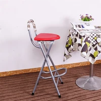 bs 02b modern simplicity front desk chair carbon steel pipe folding balcony fishing stool portable bar high stool with footrest