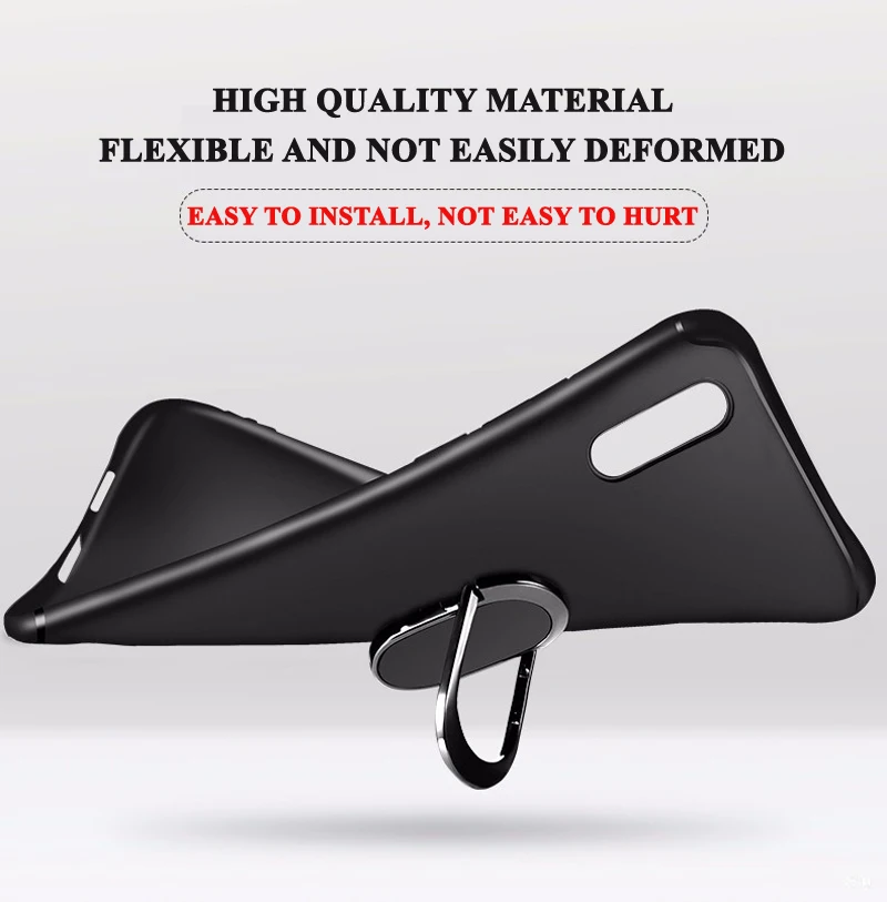 Силиконовый чехол Tsimak для Xiaomi mi 9 SE mi 8 mi 6 Red mi Note 7 Pro GO Cover 360 Автомобильный держатель с кольцом на палец противоударный чехол для задней панели телефона