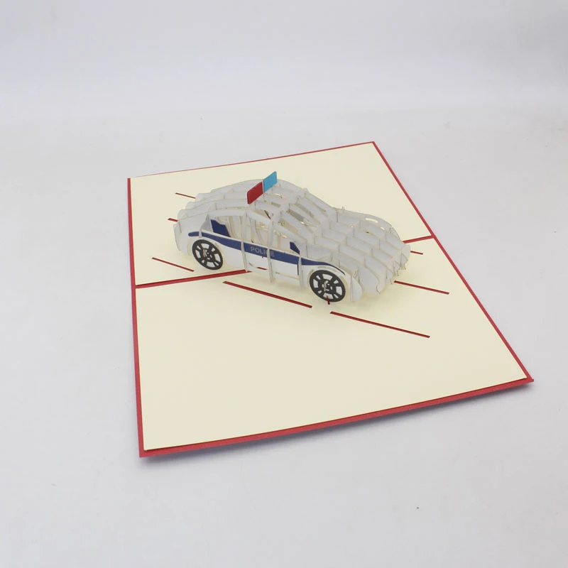 3D Ручная резьба мультфильм автомобиль белый бумага Пригласительные открытки