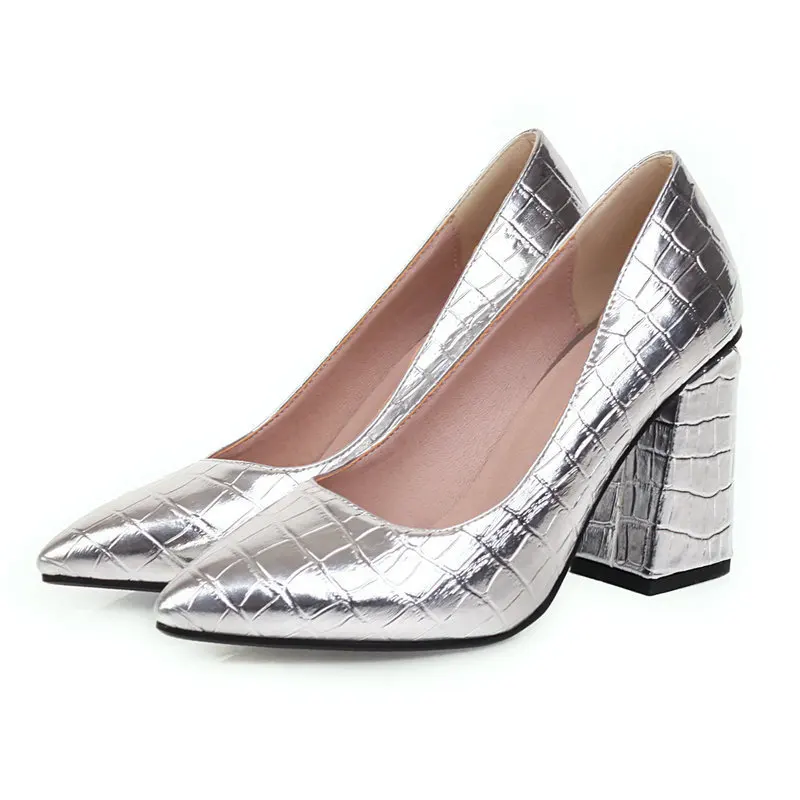 

Роскошные женские туфли IPPEUM, туфли-лодочки с острым носком, вечерние туфли-лодочки, женские туфли на высоком блочном каблуке, обувь для женщ...