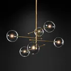 Постмодернистские светодиодный потолочная люстра гостиная подвесные светильники для дома Nordic столовой чехлы для подвесные светильники Стекло шар освещение