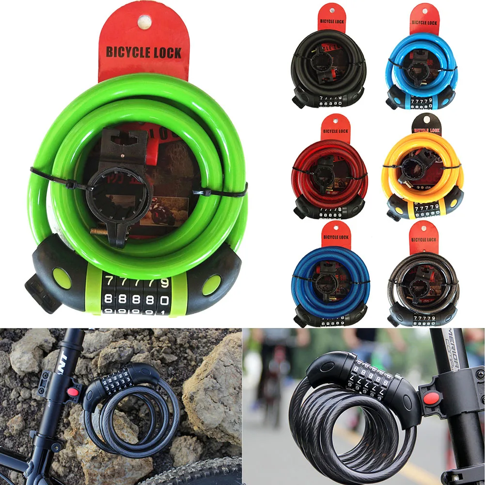 Новый велосипед замок кабель Противоугонные пароли кабельный с 5 значной