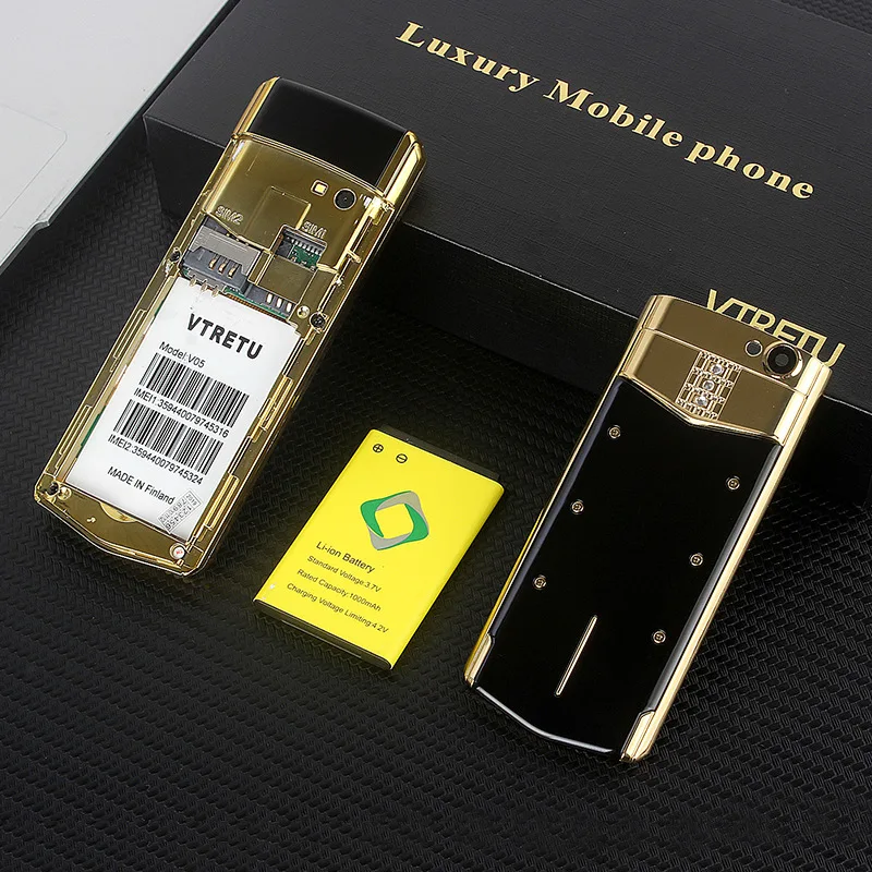 refurbished original 11 high quality vertu v05 sliding cover luxury button screen personality stylish metal business phone free global shipping