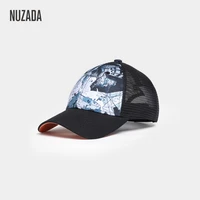 nuzada fashion brand baseball cap women baseball hat breathable men women summer mesh cap baseball caps gorras piranha pattern