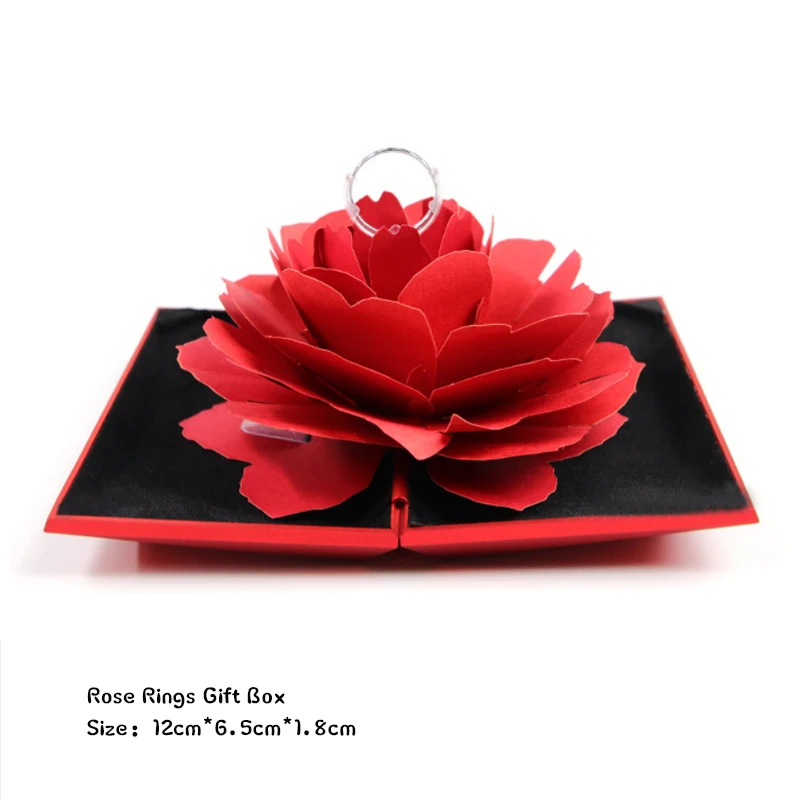 Винтажные подарочные коробки с красной розой модные кольца в 3D коробке короной и